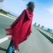 Кепка оператора сплошной цвет приносить шляпу Плащ шаль пуловер вязание без подкладки верхняя одежда шаль Tonglu