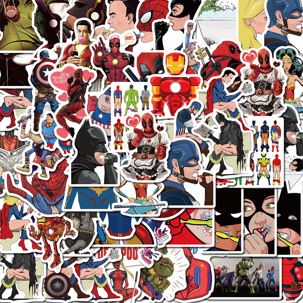 50PCS DC Superhero Marvel Hero Sticker Movie Sticker for DIY Sticker on Travel Case Laptop Skateboard Guitar Fridge Phone Decel