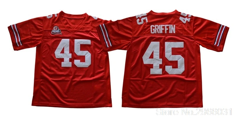 Men's Ohio State Archie Griffin 45 College Jersey- Black White Red Stitched Size S-3XL Free Shipping
