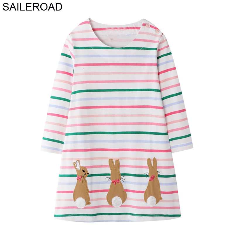 7195 same picture SAILEROAD Рождественский Олень Dot Pattern Детские Дети Девушки Футболки Платье Осень Дети Платья Девочек Для Детской Одежды Одежда - Цвет: 7195 same picture