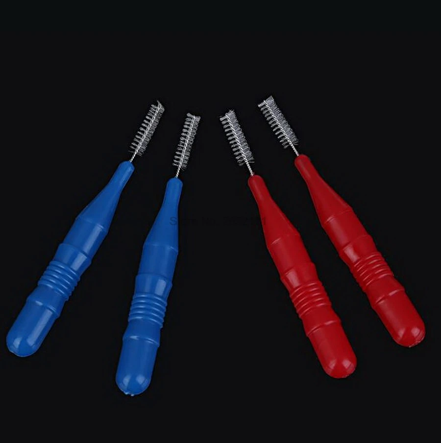 50 세트 50 개/대 치실 헤드 부드러운 플라스틱 치간 브러시 구강 위생 치과 치아 선택 치아 청소 도구