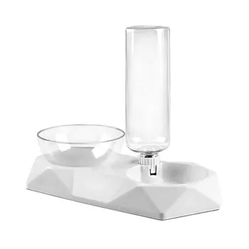 

Raised Non Slip Cat Bowl Set Home Adjustable Automatic Water Dispenser PP Rhombus Drinking Feeding Dogs 15 Degree Tilted