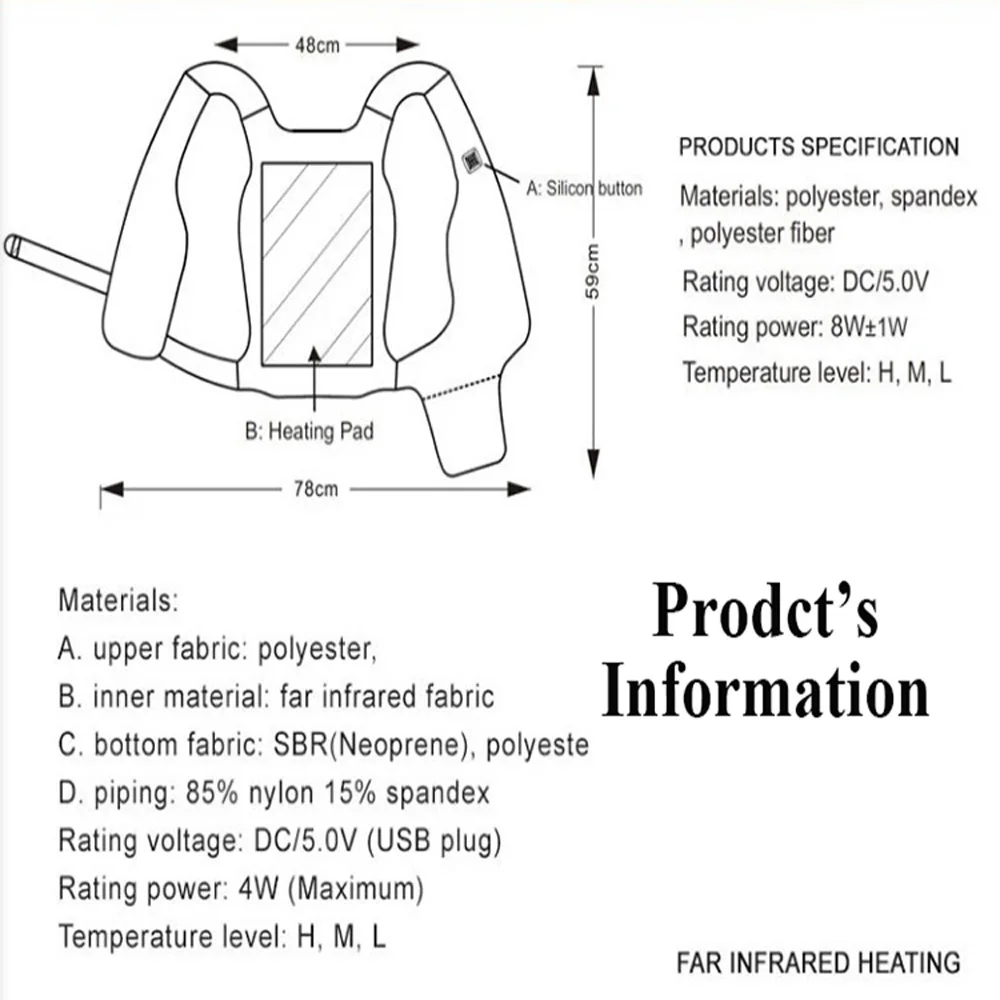 

Electric Heater Vest Thermal Indoor Outdoor Warmer Coat Warm Jacket Protection