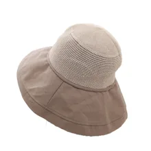 Новые дышащие сетчатые шляпы-ведерки, женские летние солнцезащитные шляпы с широкими полями, однотонные солнечные шляпы, шляпы для рыбаков, пляжные шляпы