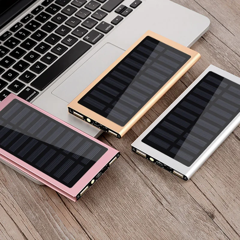 

SOODOO Solar 10000mah Power Bank External Battery 2 USB LED Powerbank Portable Mobile phone Solar Charger for MI iphone XS 8plus