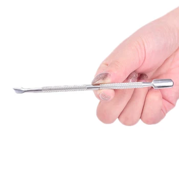 

2Pcs Stainless Steel Nail Art Double Sided Cuticle Finger Dead Skin Cut Remover Cuticle Pusher Manicure Pedicure Nail Care Tools