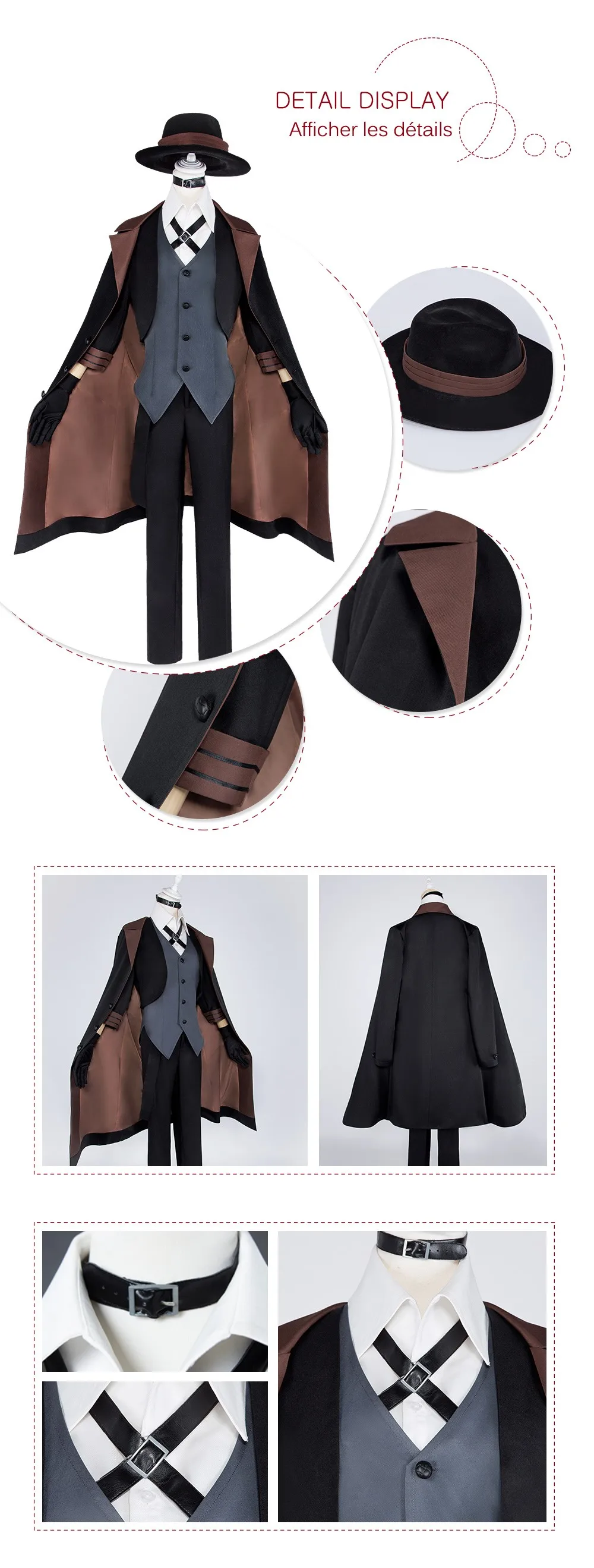 UWOWO Chuya Nakahara Bungou Stray Dogs Costume Port Mafia Anime Cosplay Men family halloween costumes