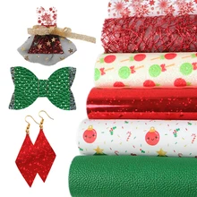 Новинка 6 шт./компл. 20*34 см Рождество мульти-материал синтетическая кожа для волос лук сумки чехол для телефона DIY аксессуары, 1Yc7882