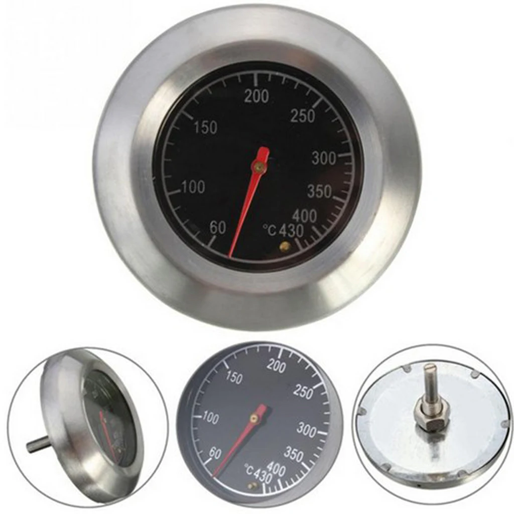 Stainless Steel BBQ Charcoal Grill Pit Wood Smoker Temperature Gauge Thermometer Replacement