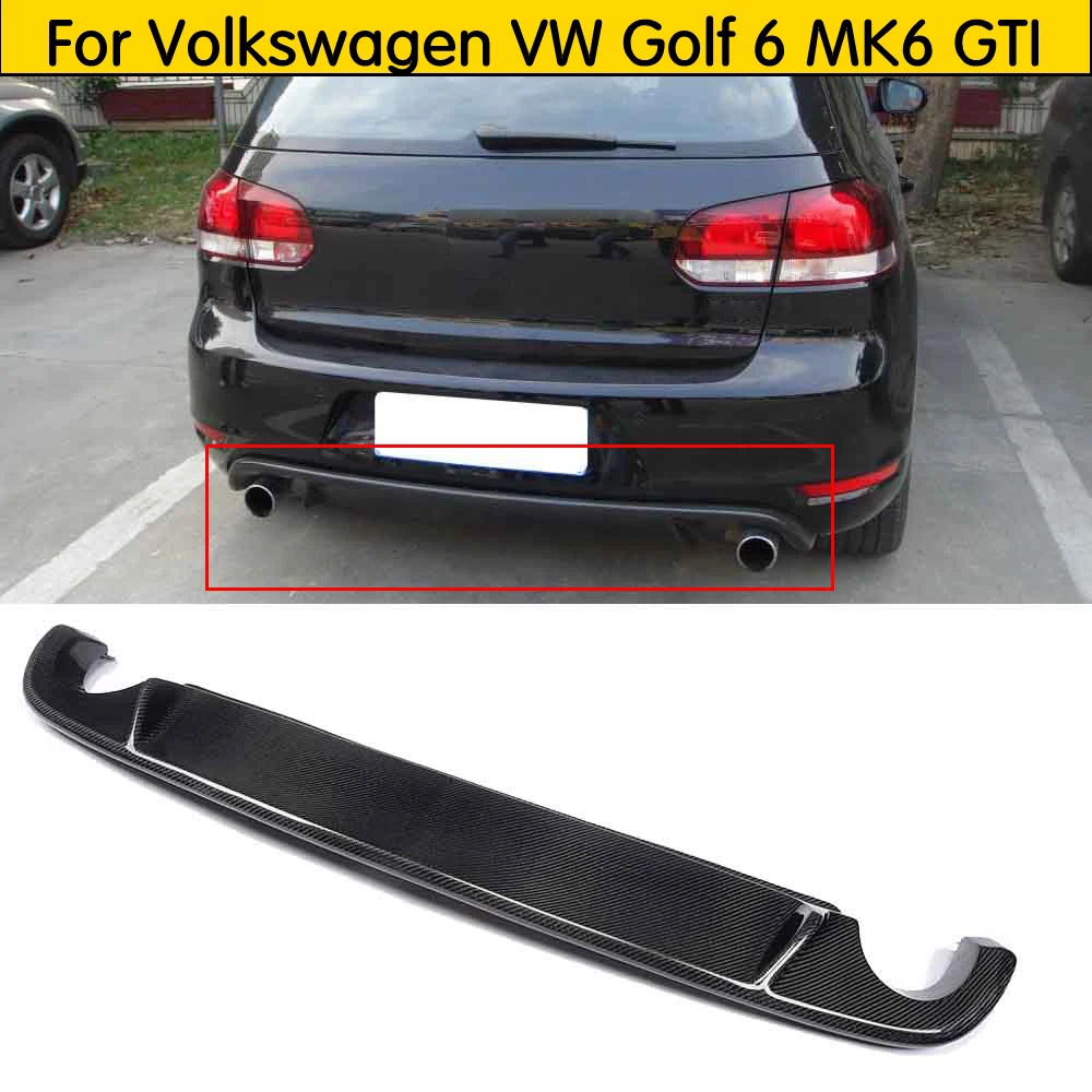 Углеродного волокна диффузор, губа на задний бампер для Volkswagen VW Golf 6 MK6 GTI 2009-2012