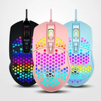 

4-gear Wired V9 Ergonomic 4000DPI USB Wired Hollow-out RGB Light Gaming Mouse Mice for PC Plastic Metal Ergonomic Plug