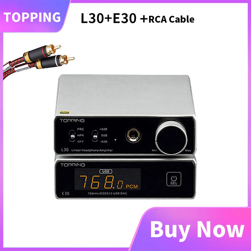 Усилитель для наушников Topping L30 + NFCA E30 DAC AK4493 XU208 32 бит/768k DSD512 | Электроника