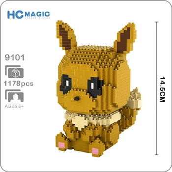 Pikachu Venusaur Blastoise Мини Строительные алмазные маленькие блоки игрушки Charizard Gyarados Snorlax Jigglypuff без коробки - Цвет: Sit Eevee