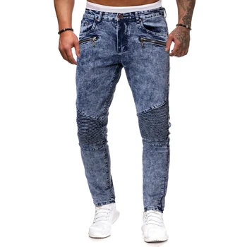 

The latest popular European and American men's jeans fabrics fashion casual sports pants jeans four seasons wear