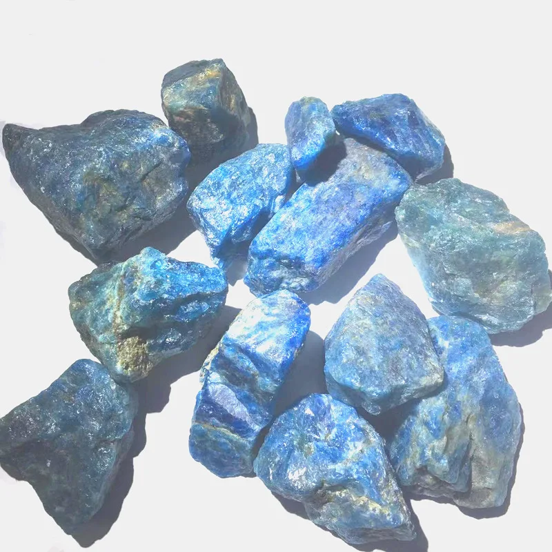 

Natural Raw Blue Apatite Rough Stones Crystal Gravel Minerals and Stones Rough Gemstone Specimen