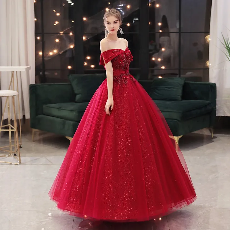 

Vestidos 2020 New Gryffon Quinceanera Dress Luxury Party Prom Formal Ball Gown Off The Shoulder Vintage Quinceanera Dresses
