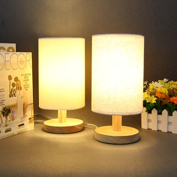 

Japanese style wood Fabric table lamps for living room Led Bed lamp bedside light table light lamps Tafellamp bedroom