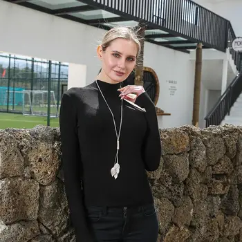 

Luxury Rose Gold/Silver Color Chains Pendant Necklaces for Women Long Sweater Chain Alloy Leaf Jewelry Necklace Gifts Best