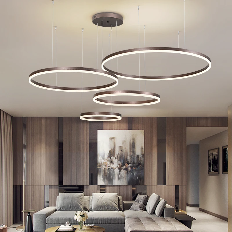 US $132.48 Nordic Chandelier Led Ring Lamp With Remote Control Living Dining Room Bedroom Kitchen Staircase Home Decoration Indoor Lighting