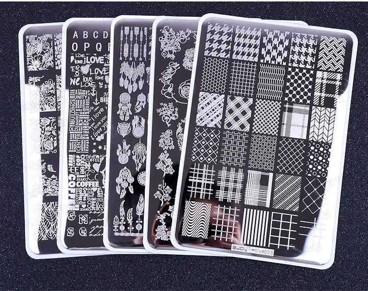 1PC**9.5X14.5cm Nail Art Stamping Plate 304 Stainless Steel Templates  Plates Image--Unique Design/Lace design nail Stamp Plate