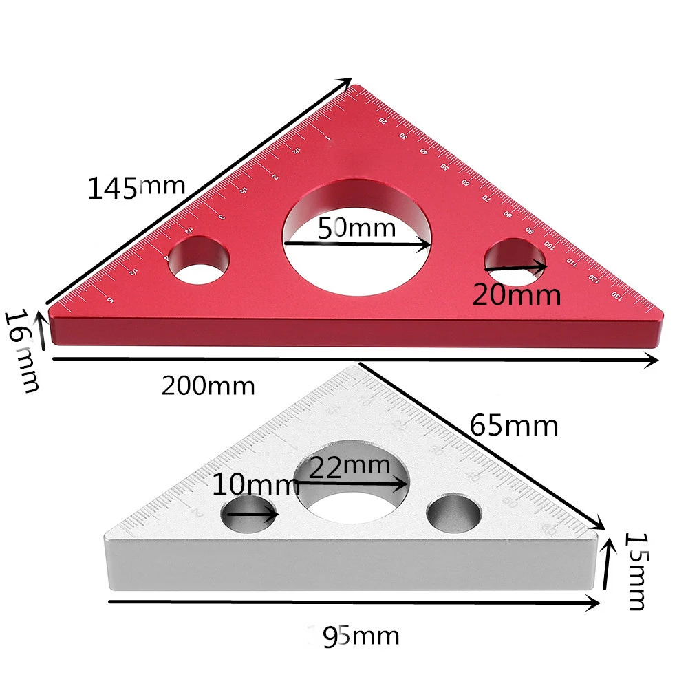 90 градусов Алюминиевый сплав высота линейка метрический дюйм Деревообработка
