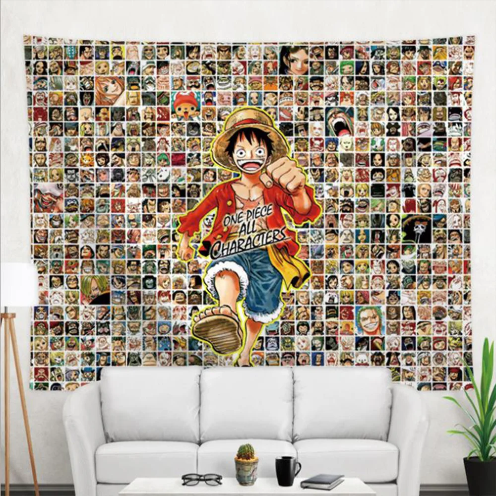 Настенный гобелен с героями мультфильмов 3D принт японское аниме настенный