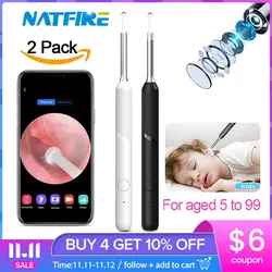 Wireless Smart Ear Wax Removal 360° Visual Ear Pick Lighted Ear Canal Cleaner Otoscope Flexible Design Ear Care Tools NP20