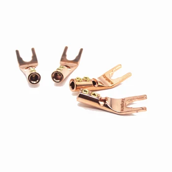 

Pure copper speaker plug horn socket Gold Plated Y/U- type Banana Plugs Set Cable Wire Connector Fork Spade Speaker Plug Adapter