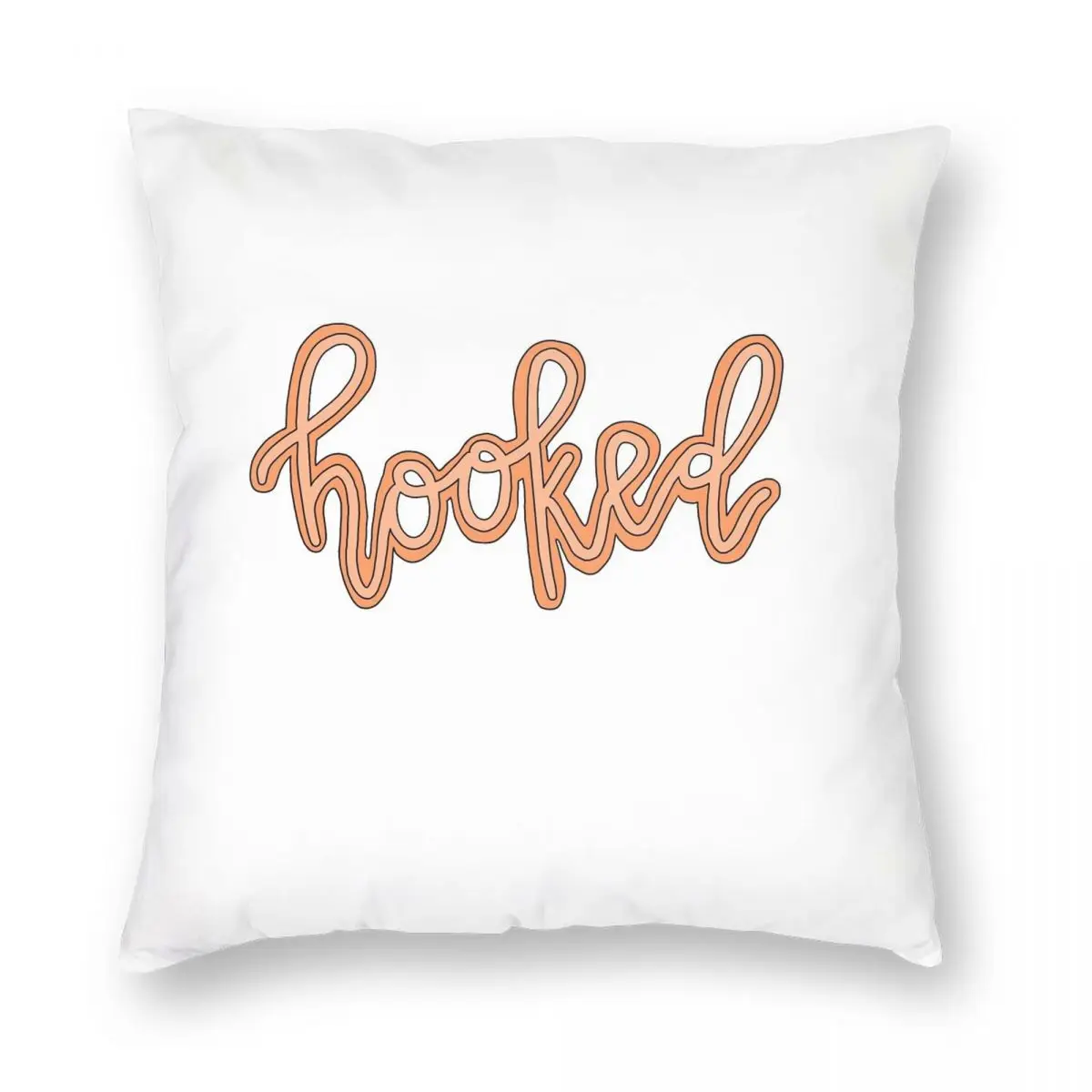 

Hooked Burnt Orange Calligraphy Square Pillowcase Polyester Linen Velvet Creative Zip Decor Throw Pillow Case Home Cushion Cover