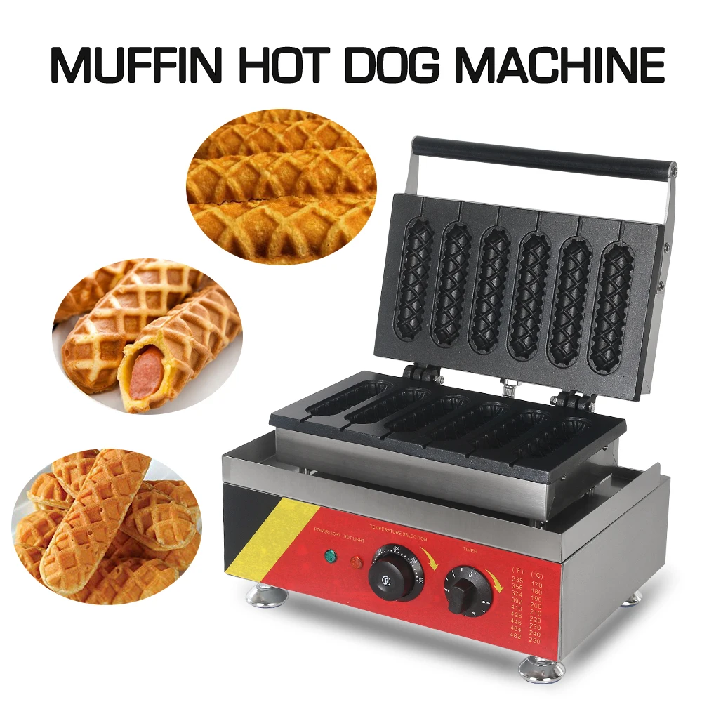 ITOP Muffin Hot Dog Waffle Maker 1500W Electric Non-stick French Muffin Lolly Sausage Machine Crispy Corn Hot Dog Waffle Machine electric multi function pancake pie maker hot dog maker electric muffin waffle stick maker