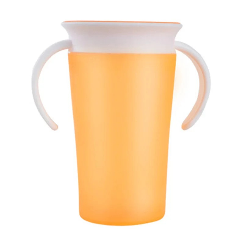 260ml Babies Training Miracle Cups With Handles 360 Degree Drink Prevent Leaking Spilling Cup - Цвет: orange