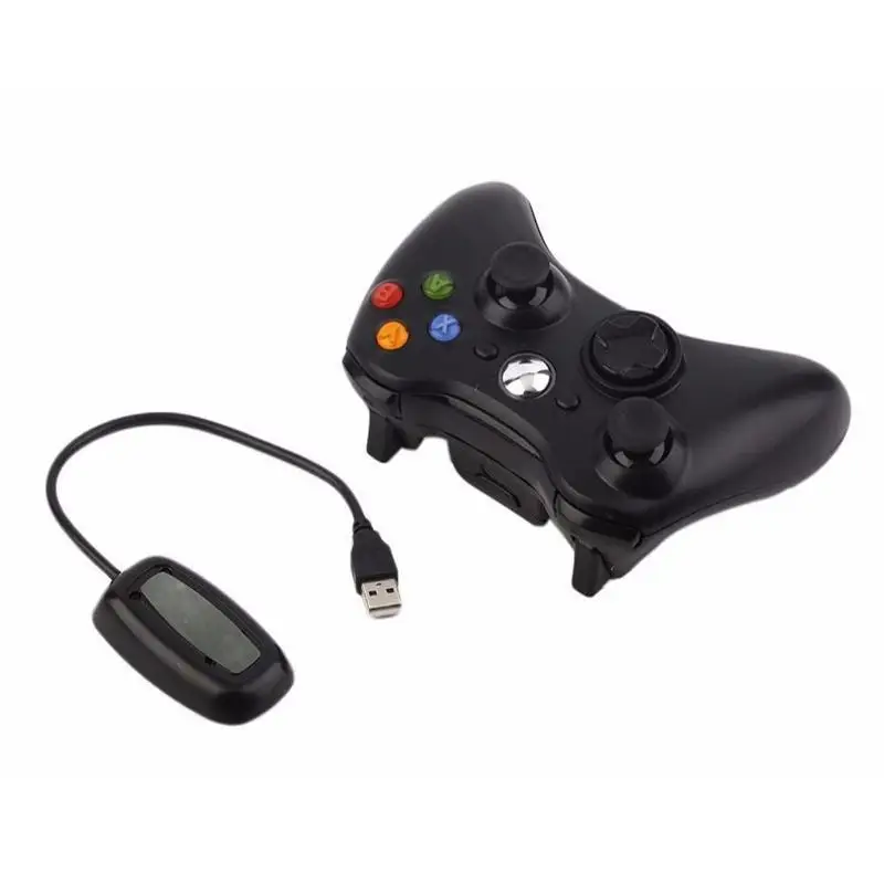 2,4G беспроводной геймпад для Xbox 360 консоль контроллер приемник контроллер для microsoft Xbox 360 игровой джойстик для PC win7/8/10 - Цвет: black