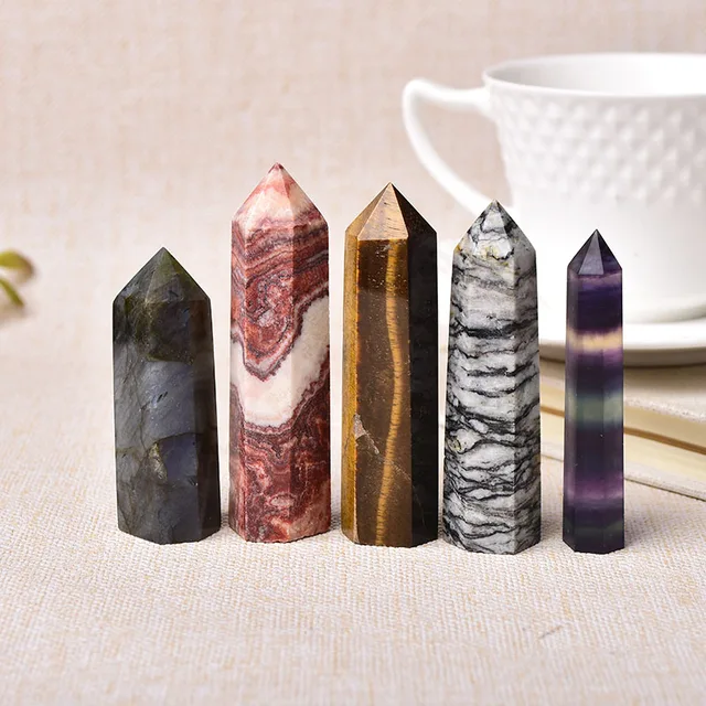 30 color natural stones crystal point wand amethyst rose quartz healing stone energy ore mineral crafts home decoration 1pc