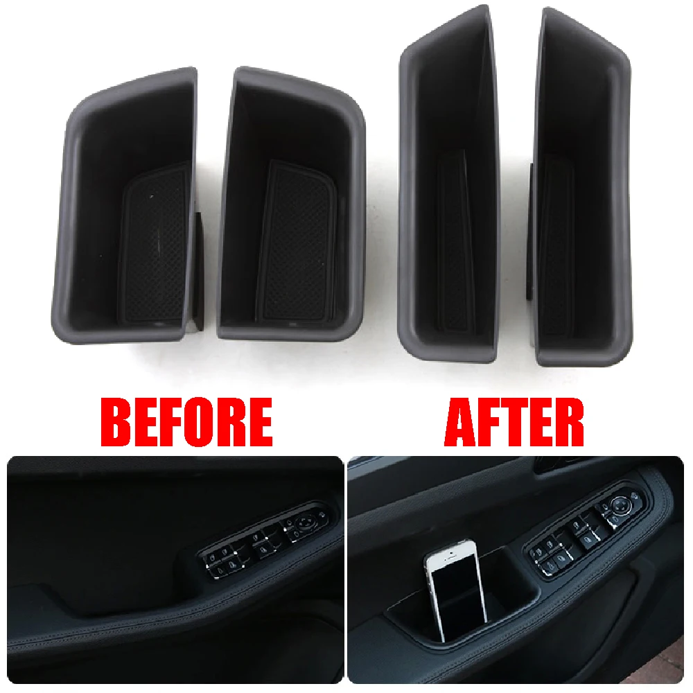 JEAZEA Car Interior Door Handle Organizer Armrest Storage Box Barrel Container Fit for Porsche Macan 2014 2015 2016 2017 2018+