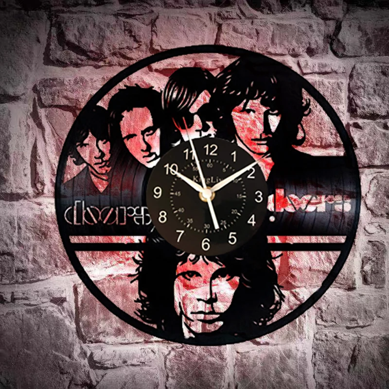 The Doors Vinyl Wall Clock Legend Rock Music Band Jim Morrison Perfect Art Decorate Home Style UNIQUE GIFT idea for Him Her (12 | Дом и сад