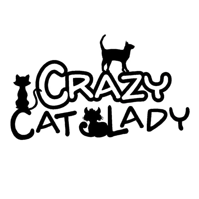Компьютерный стиль Crazy Cat Lady виниловая наклейка на компьютер Diy снимающиеся наклейки для компьютера/грузовика/ноутбука/стены(7 цветов