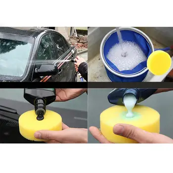 

HOT 12pcs/Set Car Window Cleaning Anti-Scratch Car Circle Clean Wax/Polish Yellow Foam Soft Sponges Pad Durable to use Tools
