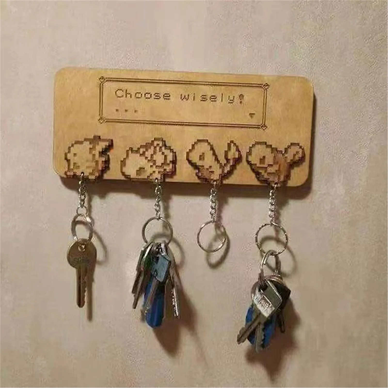 Personalized Wooden Craft Key Rack Family Bamboo Wood Keychain Hanger Wall Door Back Organizer Box Home Decoration