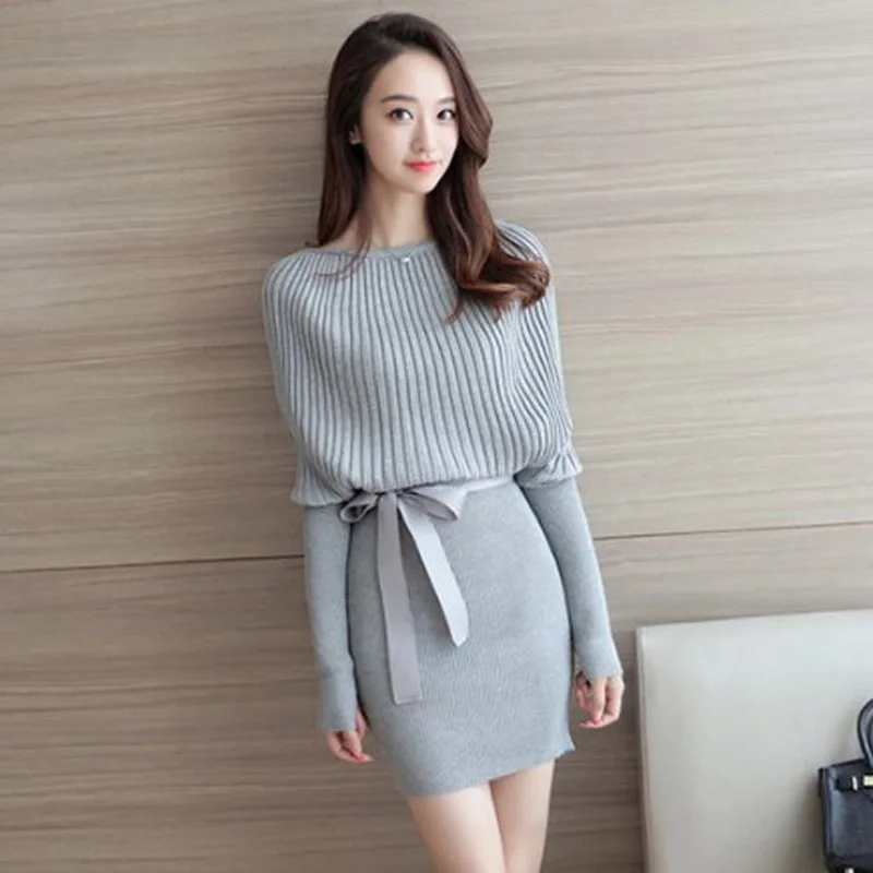 

Spring and Autumn New Fashion and Leisure Temperament Medium-length Loose Pullover Knitted Dresses