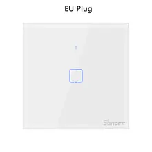 T0/T1/T2/T3 EU PLUG TX Wifi Touch Wall Light Wireless Switch Smart Home 1/2/3 Gang Voice/APP Remote Control  With Alexa Google