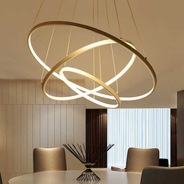 Modern led chandelier 40/60/80cm circle chandelier lighting lustre ring lights living room decoration bedroom light fixtures LED Lights Lighting e607d9e6b78b13fd6f4f82: Black|Gold|White