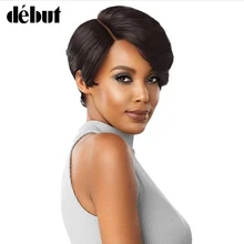 Дебютные парики из натуральных волос на кружеве для женщин Remy Бразильские короткие волосы натуральные волнистые парики для женщин парики на кружеве