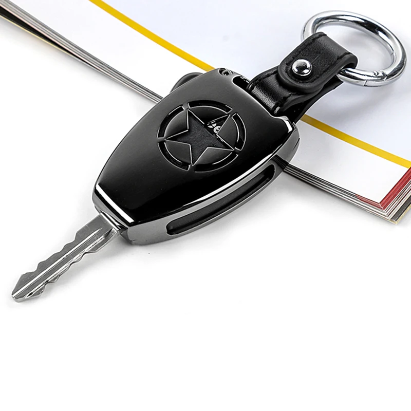 

Car Key Chain Case Shell Ring Cover Protector Holder for Jeep Wrangler JK 2008-2017 for Jeep Compass 2008-2015 Patriot 2011-2015