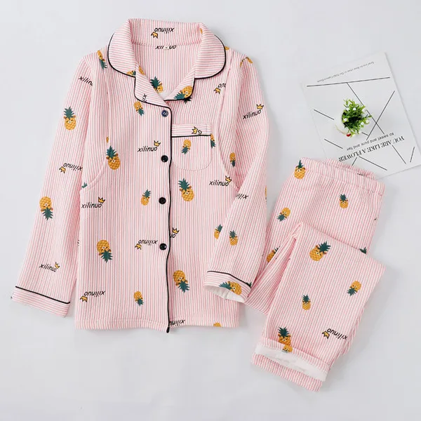 pink Новинка; сезон осень-зима; Хлопковая пижама с длинными рукавами для беременных; одежда для кормления; Пижама для беременных; одежда для кормления; Fdfklak - Цвет: pink