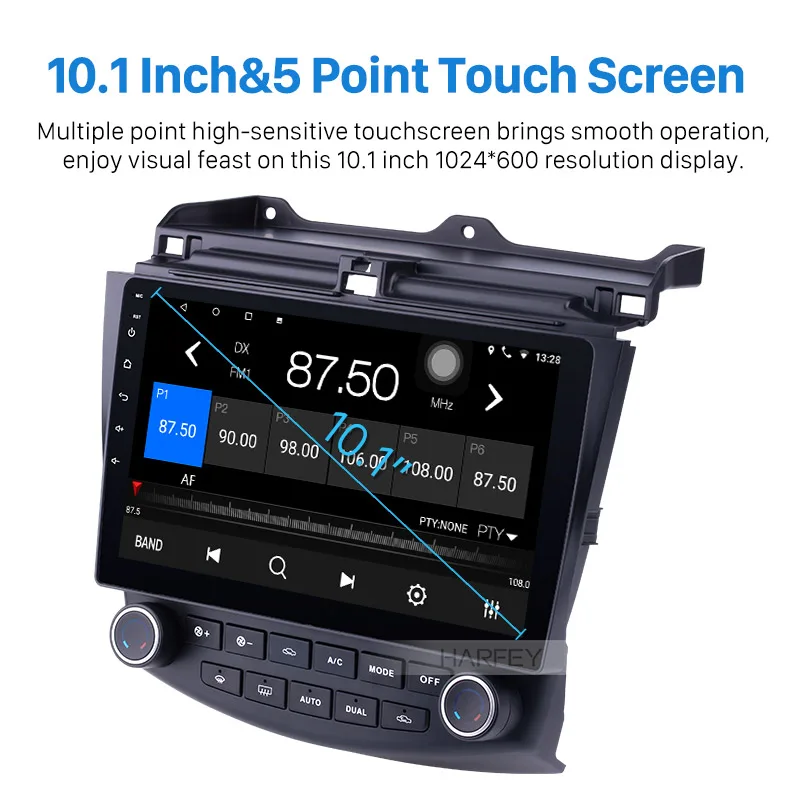 Flash Deal Harfey Car 10.1" HD 2 DIN 4 Core Android 9.0 Wifi GPS Navi Auto Radio For Honda Accord 7 2003-2007 Multimedia Player support DVR 4