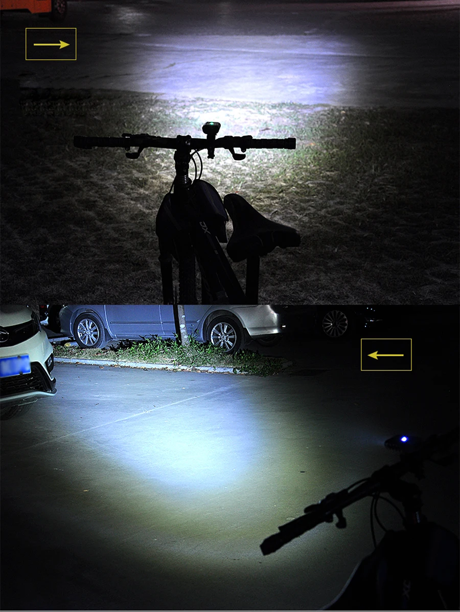Cheap 2400Lumen Bike Light Set L2 Bicycle Lantern USB Chargeable Shockproof Waterproof Cycling Lamp MTB Headlight LED Rear Front Light 2
