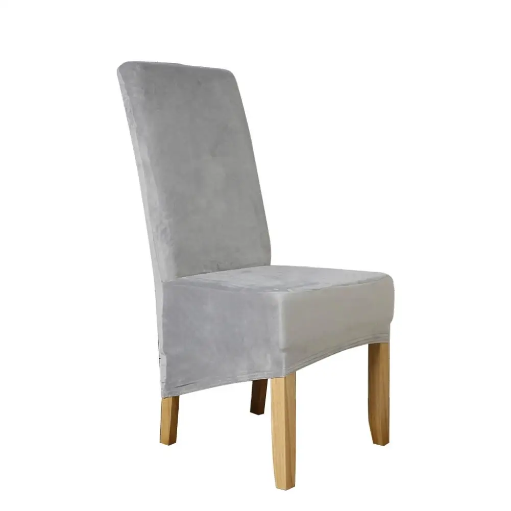 Чехлы на кресла стрейч бархат обеденный стул Slipcovers спандекс плюшевые эластичные чехлы на стул кухонный чехол для ресторана столовой - Цвет: gray