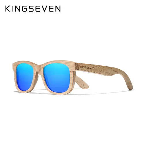 KINGSEVEN Fashion Men Handmade Natural Wooden Sunglasses Polarized Sunglasses Anti-UV400 Wood Oculos de sol feminino Eyewear - Image 2