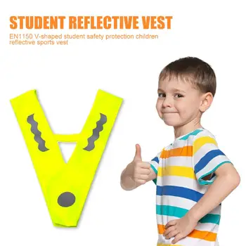 

V-shaped Safety Protection Reflective Vests Outdoor Children Breathable High Visibility Night Sports Running Jogging Vest