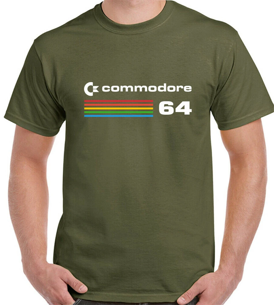 Мужская футболка в стиле ретро Commodore 64 Классическая Игровая приставка для игр 80
